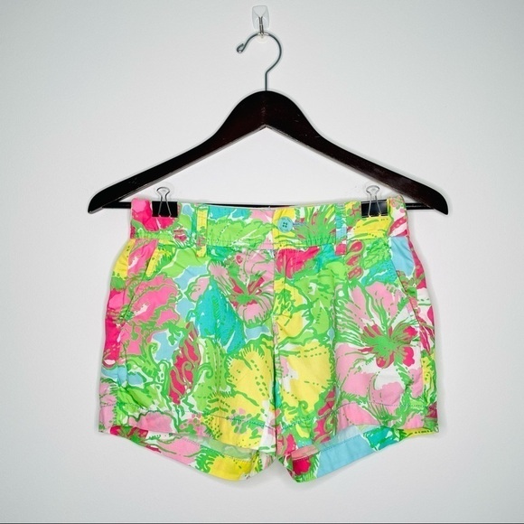 ❤️ LILLY PULITZER hibiscus print The Callahan Short L14 - Picture 2 of 12